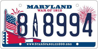 MD license plate 8AN8994