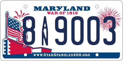 MD license plate 8AN9003