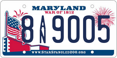MD license plate 8AN9005