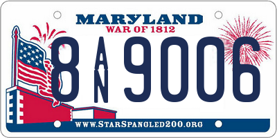 MD license plate 8AN9006