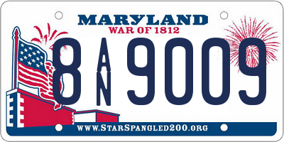 MD license plate 8AN9009