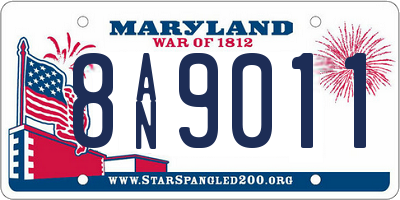 MD license plate 8AN9011