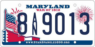 MD license plate 8AN9013