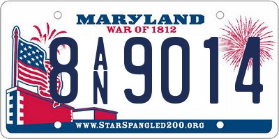 MD license plate 8AN9014