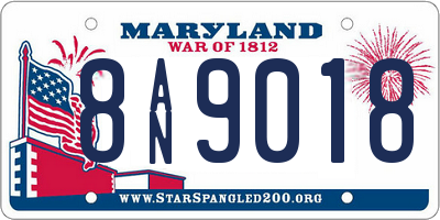 MD license plate 8AN9018