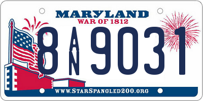 MD license plate 8AN9031