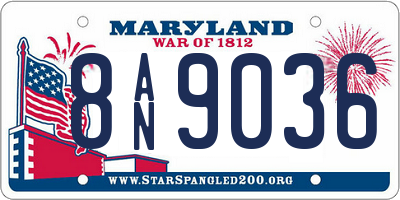 MD license plate 8AN9036