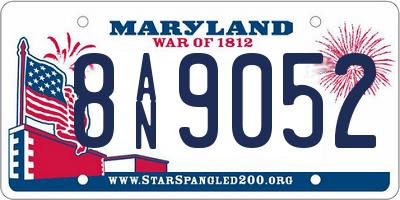 MD license plate 8AN9052