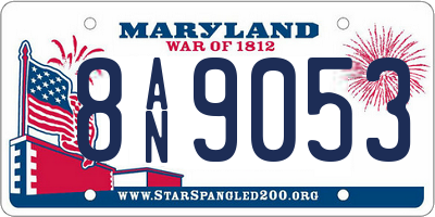 MD license plate 8AN9053