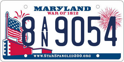 MD license plate 8AN9054
