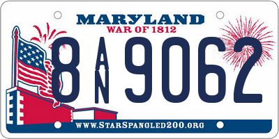 MD license plate 8AN9062