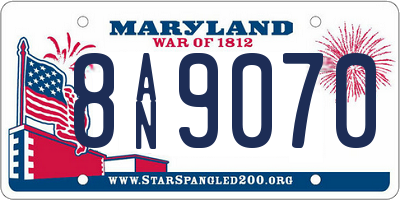MD license plate 8AN9070