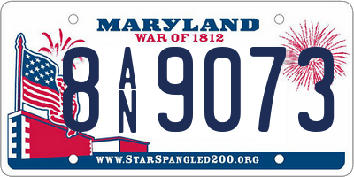 MD license plate 8AN9073