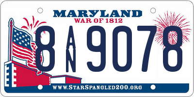 MD license plate 8AN9078