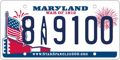 MD license plate 8AN9100