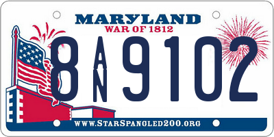 MD license plate 8AN9102