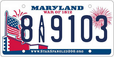 MD license plate 8AN9103