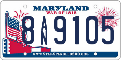 MD license plate 8AN9105