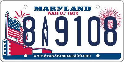 MD license plate 8AN9108
