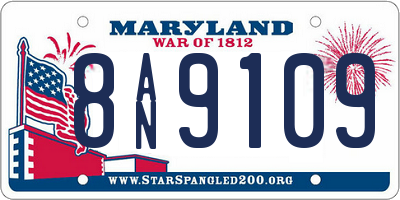 MD license plate 8AN9109