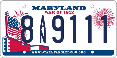 MD license plate 8AN9111