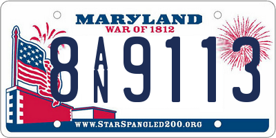MD license plate 8AN9113