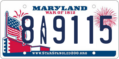 MD license plate 8AN9115