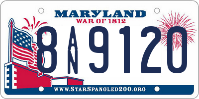 MD license plate 8AN9120