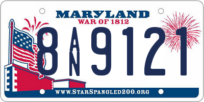 MD license plate 8AN9121