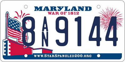 MD license plate 8AN9144