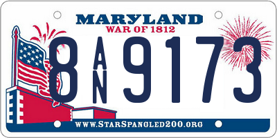 MD license plate 8AN9173