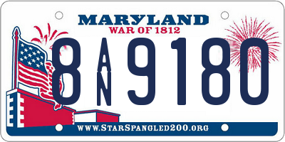 MD license plate 8AN9180