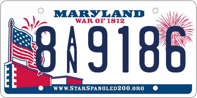 MD license plate 8AN9186