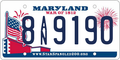 MD license plate 8AN9190