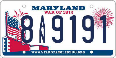MD license plate 8AN9191