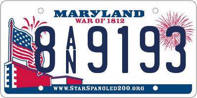 MD license plate 8AN9193