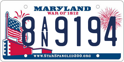 MD license plate 8AN9194