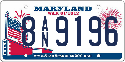 MD license plate 8AN9196