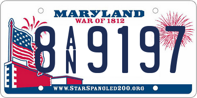 MD license plate 8AN9197