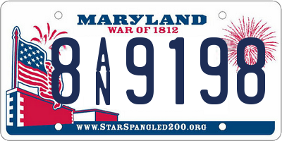 MD license plate 8AN9198