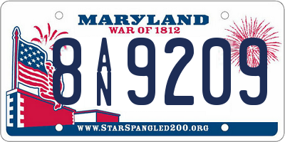 MD license plate 8AN9209