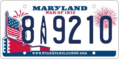 MD license plate 8AN9210