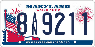 MD license plate 8AN9211