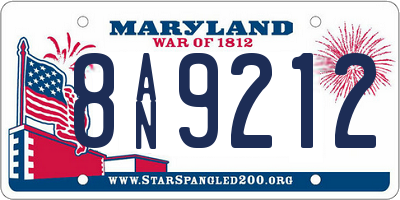 MD license plate 8AN9212