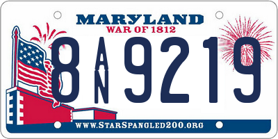MD license plate 8AN9219