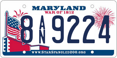 MD license plate 8AN9224