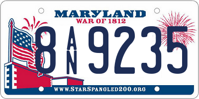 MD license plate 8AN9235