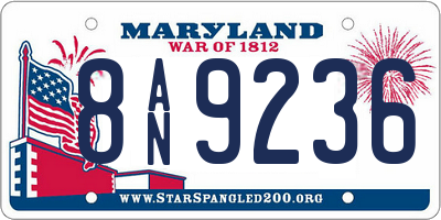 MD license plate 8AN9236