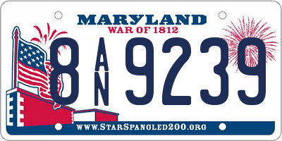 MD license plate 8AN9239