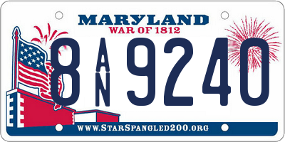 MD license plate 8AN9240